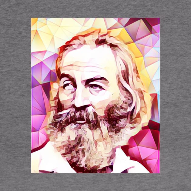 Walt Whitman Pink Portrait | Walt Whitman Artwork 13 by JustLit